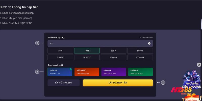 Nạp tiền HD88